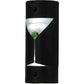 Meyda Lighting Metro Fusion 5" 2-Light Nickel Shaken Not Stirred Wall Sconce With Black and Clear Martini Shade Glass