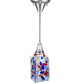 Meyda Lighting Metro Fusion 5" Antique Nickel Americana Mini Pendant Light With Multi-Colored Shade Glass