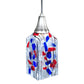 Meyda Lighting Metro Fusion 5" Antique Nickel Americana Mini Pendant Light With Multi-Colored Shade Glass