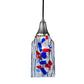 Meyda Lighting Metro Fusion 5" Antique Nickel Americana Mini Pendant Light With Multi-Colored Shade Glass