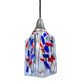 Meyda Lighting Metro Fusion 5" Antique Nickel Americana Mini Pendant Light With Multi-Colored Shade Glass