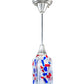 Meyda Lighting Metro Fusion 5" Antique Nickel Americana Mini Pendant Light With Multi-Colored Shade Glass