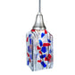 Meyda Lighting Metro Fusion 5" Antique Nickel Americana Mini Pendant Light With Multi-Colored Shade Glass