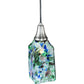 Meyda Lighting Metro Fusion 5" Antique Nickel Fiddleheads Mini Pendant Light With Multi-Colored Shade Glass