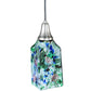 Meyda Lighting Metro Fusion 5" Antique Nickel Fiddleheads Mini Pendant Light With Multi-Colored Shade Glass