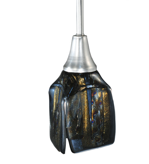 Meyda Lighting Metro Fusion 5" Brushed Nickel Cielo Di Notte Mini Pendant Light With Multi-Colored Shade Glass