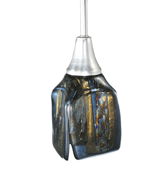 Meyda Lighting Metro Fusion 5" Brushed Nickel Cielo Di Notte Mini Pendant Light With Multi-Colored Shade Glass