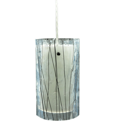 Meyda Lighting Metro Fusion 5" Nickel Branches Mini Pendant Light With White Shade Glass