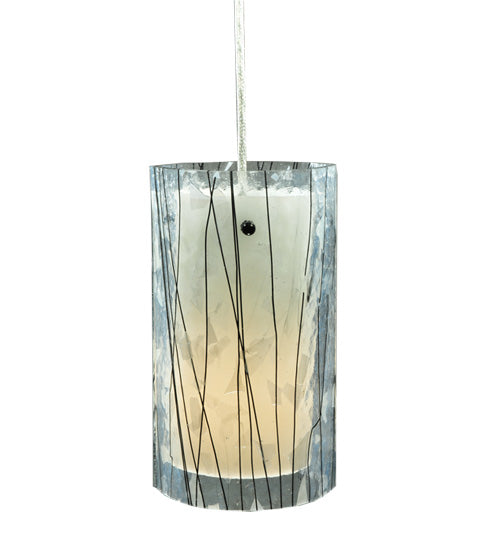 Meyda Lighting Metro Fusion 5" Nickel Branches Mini Pendant Light With White Shade Glass