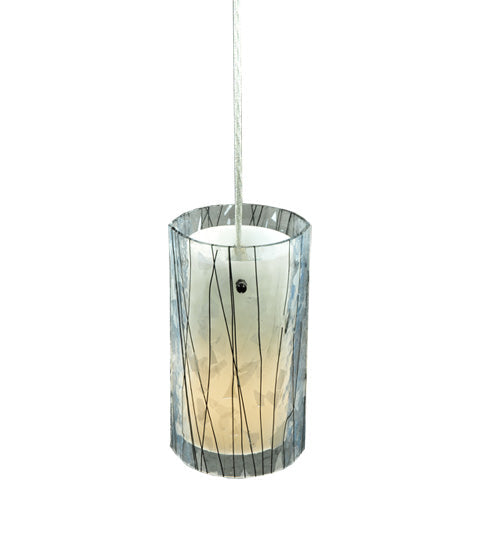 Meyda Lighting Metro Fusion 5" Nickel Branches Mini Pendant Light With White Shade Glass
