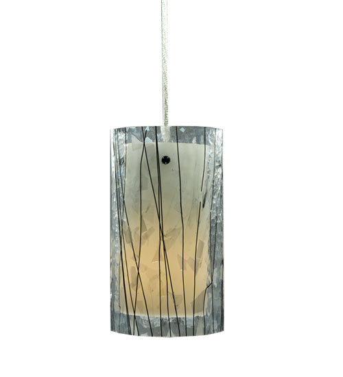 Meyda Lighting Metro Fusion 5" Nickel Branches Mini Pendant Light With White Shade Glass