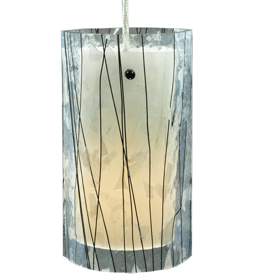 Meyda Lighting Metro Fusion 5" Nickel Branches Mini Pendant Light With White Shade Glass