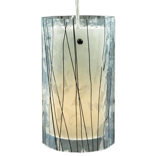 Meyda Lighting Metro Fusion 5" Nickel Branches Mini Pendant Light With White Shade Glass