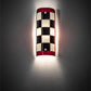 Meyda Lighting Metro Fusion 5" Nickel Grand Prix Wall Sconce With Multi-Colored Shade Glass
