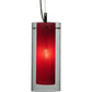 Meyda Lighting Metro Fusion 5" Nickel Powder Coat Mercury Cilindro Mini Pendant Light With Clear and Red Shade Glass