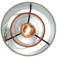 Meyda Lighting Metro Fusion 5" Nickel Powder Coat Mercury Cilindro Mini Pendant Light With Clear and Red Shade Glass