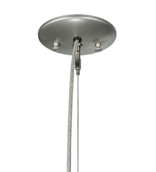 Meyda Lighting Metro Fusion 5" Nickel Powder Coat Mercury Cilindro Mini Pendant Light With Clear and Red Shade Glass