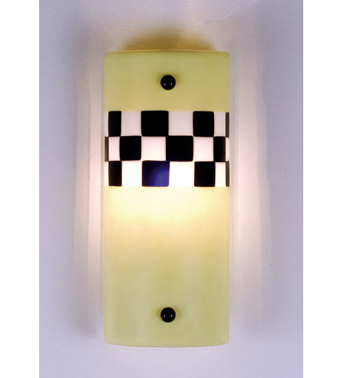 Meyda Lighting Metro Fusion 5" Nickel Yellow Taxi Wall Sconce With Multi-Colored Shade Glass