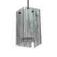 Meyda Lighting Metro Fusion 5"Sq Textured Black Branches Quadrato Mini Pendant Light With White & Black Shade Glass