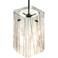 Meyda Lighting Metro Fusion 5"Sq Textured Black Branches Quadrato Mini Pendant Light With White & Black Shade Glass