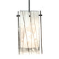 Meyda Lighting Metro Fusion 5"Sq Textured Black Branches Quadrato Mini Pendant Light With White & Black Shade Glass
