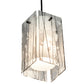 Meyda Lighting Metro Fusion 5"Sq Textured Black Branches Quadrato Mini Pendant Light With White & Black Shade Glass