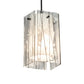 Meyda Lighting Metro Fusion 5"Sq Textured Black Branches Quadrato Mini Pendant Light With White & Black Shade Glass