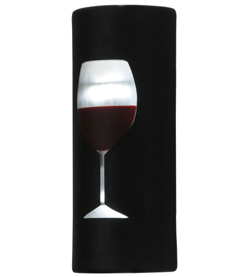 Meyda Lighting Metro Fusion 5"W x 12"H Vino Black and Clear Frosted Cab Wine Shade Glass