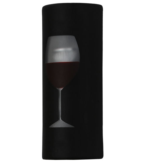 Meyda Lighting Metro Fusion 5"W x 12"H Vino Black and Clear Frosted Cab Wine Shade Glass