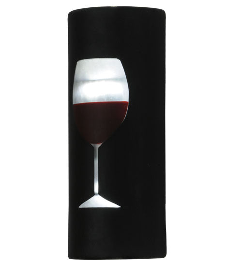 Meyda Lighting Metro Fusion 5"W x 12"H Vino Black and Clear Frosted Cab Wine Shade Glass