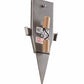 Meyda Lighting Metro Fusion 6" 2-Light Brushed Nickel Wall Sconce With Multi-Colored Shade Glass