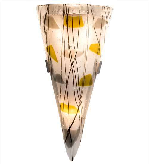 Meyda Lighting Metro Fusion 6" 2-Light Brushed Nickel Wall Sconce With Multi-Colored Shade Glass