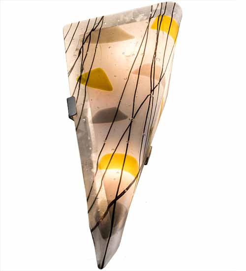 Meyda Lighting Metro Fusion 6" 2-Light Brushed Nickel Wall Sconce With Multi-Colored Shade Glass