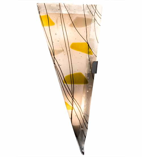 Meyda Lighting Metro Fusion 6" 2-Light Brushed Nickel Wall Sconce With Multi-Colored Shade Glass