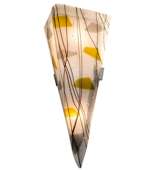 Meyda Lighting Metro Fusion 6" 2-Light Brushed Nickel Wall Sconce With Multi-Colored Shade Glass