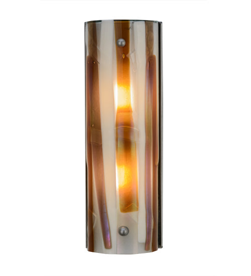 Meyda Lighting Metro Fusion 6" 2-Light Nickel Marina Wall Sconce With Multi-Colored Fused Shade Glass