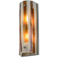 Meyda Lighting Metro Fusion 6" 2-Light Nickel Marina Wall Sconce With Multi-Colored Fused Shade Glass