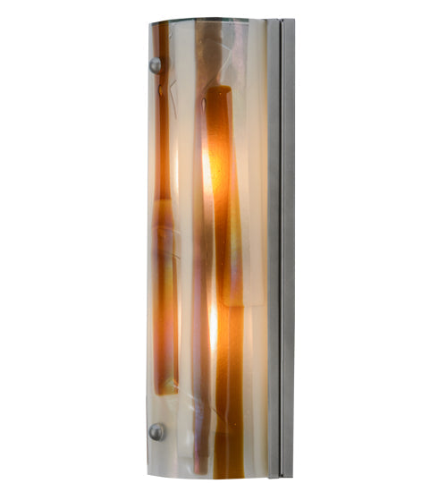 Meyda Lighting Metro Fusion 6" 2-Light Nickel Marina Wall Sconce With Multi-Colored Fused Shade Glass