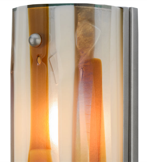 Meyda Lighting Metro Fusion 6" 2-Light Nickel Marina Wall Sconce With Multi-Colored Fused Shade Glass