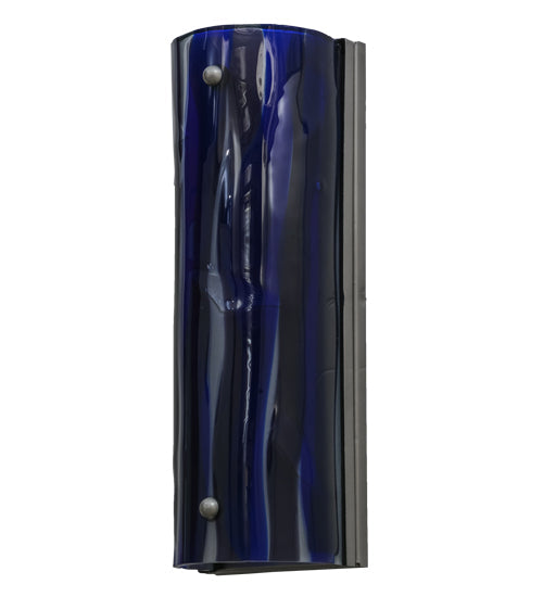 Meyda Lighting Metro Fusion 6" 2-Light Nickel Midnight Wall Sconce With Multi-Colored Shade Glass