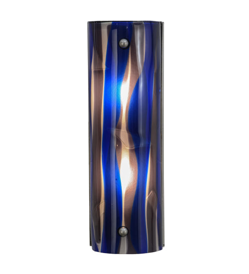 Meyda Lighting Metro Fusion 6" 2-Light Nickel Midnight Wall Sconce With Multi-Colored Shade Glass