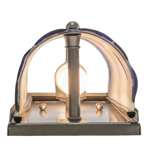 Meyda Lighting Metro Fusion 6" 2-Light Nickel Midnight Wall Sconce With Multi-Colored Shade Glass