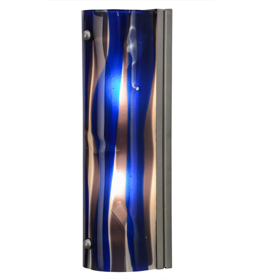 Meyda Lighting Metro Fusion 6" 2-Light Nickel Midnight Wall Sconce With Multi-Colored Shade Glass