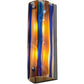 Meyda Lighting Metro Fusion 6" 2-Light Nickel Oceano Wall Sconce With Multi-Colored Shade Glass