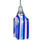 Meyda Lighting Metro Fusion 6" Antique Nickel Ocean Breeze Mini Pendant Light With Multi-Colored Shade Glass