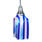 Meyda Lighting Metro Fusion 6" Antique Nickel Ocean Breeze Mini Pendant Light With Multi-Colored Shade Glass