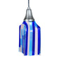 Meyda Lighting Metro Fusion 6" Antique Nickel Ocean Breeze Mini Pendant Light With Multi-Colored Shade Glass