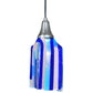 Meyda Lighting Metro Fusion 6" Antique Nickel Ocean Breeze Mini Pendant Light With Multi-Colored Shade Glass