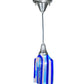 Meyda Lighting Metro Fusion 6" Antique Nickel Ocean Breeze Mini Pendant Light With Multi-Colored Shade Glass