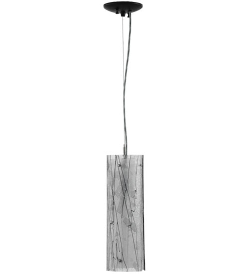 Meyda Lighting Metro Fusion 6" Black Powdercoat Branches Mini Pendant Light With White Shade Glass